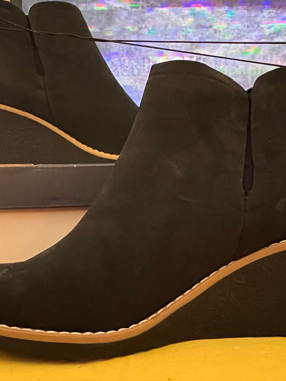 St. John's Bay Black Wedge Ankle Booties